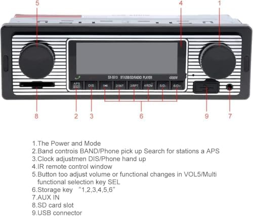 12V Bluetooth Car Radio MP3 Player Vehicle Stereo Audio Support FM / USB / SD / AUX with Remote Control