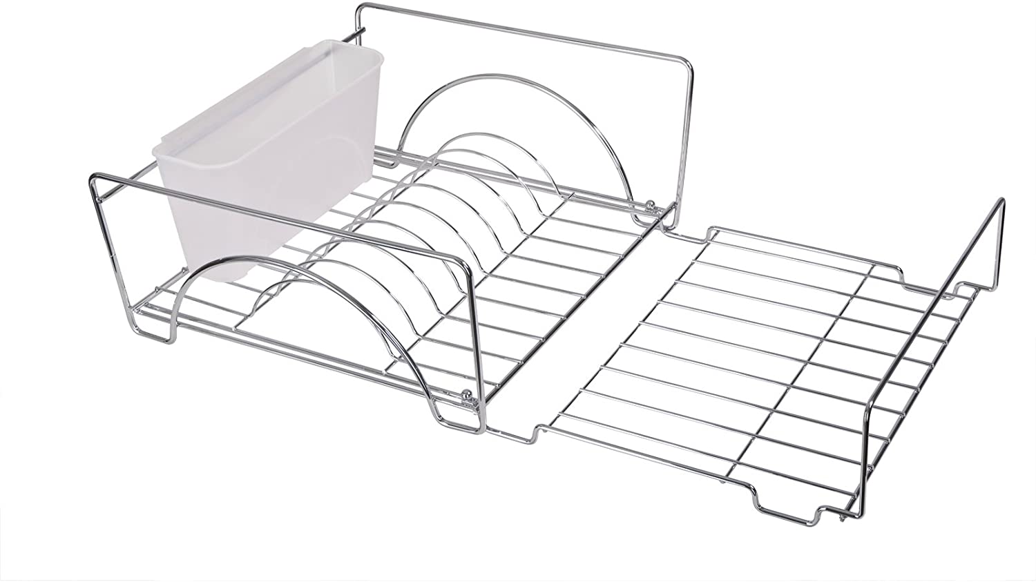 Expandable Dish Drainer Drying Rack with Cutlery Cup