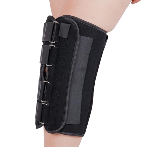 14” Long Adjustable Three Panel Orthopedic Knee Immobilizer – Supportive & Adjustable Side Panels – Knee Brace Stabilizer – Knee Immobilization L1830