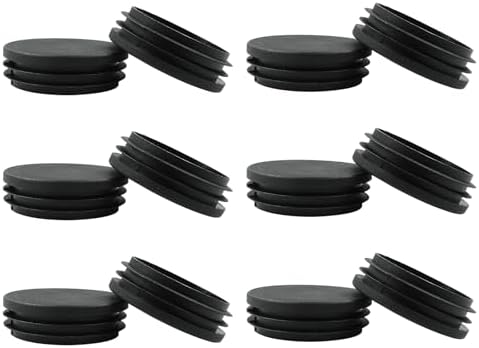 12 Pack 3 Inch (76mm) Round Plastic Hole Plugs, Black Pipe Tubing End Cap for Round Metal Tube