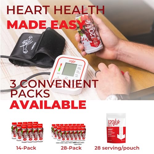 120/Life Blood Pressure Support, Beet Root Juice, Pomegranate Extract, Cranberry Juice, Tart Cherry, Hibiscus, and Magnesium (8 Fl Oz, Pack of 28) - Gluten-Free & Vegan