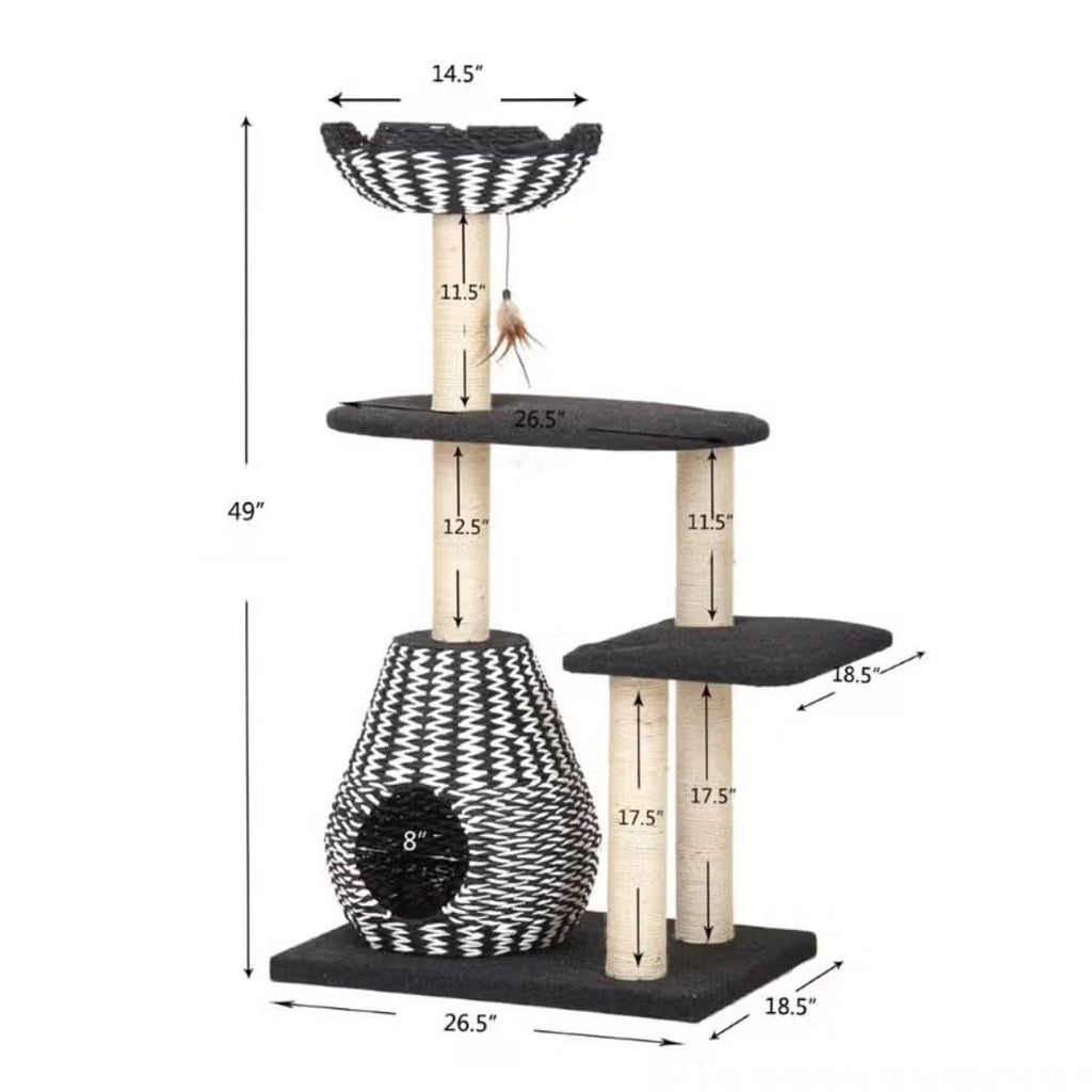 PetPals Ace - Natural, Sustainable Handwoven Cat Tree