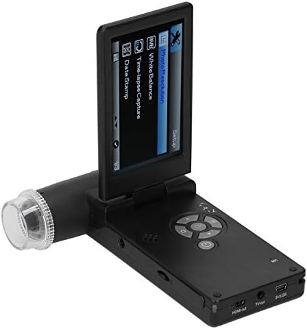 1080/720p 100~240V Handheld Digital Microscope, 4in Polarized Light Large LCD Screen for Jewelry Identification Beauty(U.S. Plug)