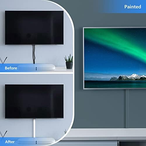 102in TV Wall Cord Hider, Cord Covers for Wall Mounted TV, Paintable TV Cable Hider Wall Kit, PVC Wire Hiders for TV on Wall, Cable Cover Wall Wire Cover, Cable Raceway White, 6X L17in W0.95 H0.59in