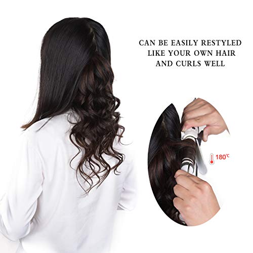 12" Clip in Hair Extensions Remy Human Hair for Women - Silky Straight Human Hair Clip in Extensions 50grams 4pieces #18-613 Color