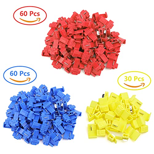 150 pcs Quick Splice Wire Connectors, Solderless Snap Electrical Connector, Blue, Wire Splice Connector, Insulated Wire Crimp Connectors Terminal Joint 22-10 AWG