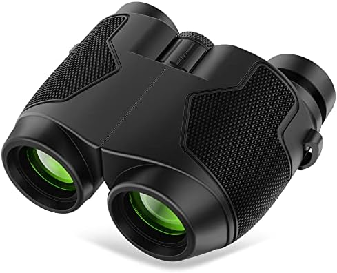 12x25 Binoculars with Clear Low Night Version for Adults and Kids, Large Eyepiece Waterproof Durable & Clear BAK4 Prism FMC Lens Binoculars for Bird Watching Hunting Travel Theater Concerts