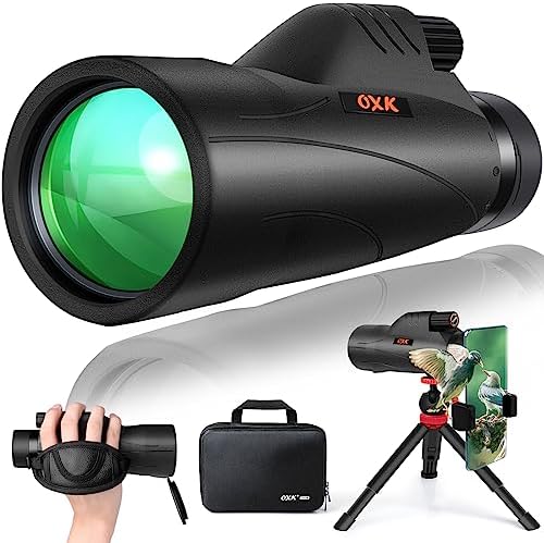 12x56 High Power Monocular Telescope with Smartphone Adapter Tripod Travel Bag, Larger Vision Monoculars for Adults with BAK4 Prism & FMC Lens, Suitable for Bird Watching Hunting Hiking Camping