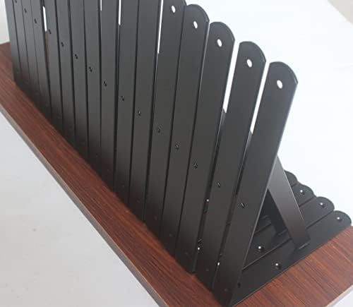 12 Pack L11 x H 8" Black Heavy Duty Shelf Brackets with Screws Metal Shelf Brackets Shelf Support Angle Brackets for Shelves L Brackets Heavy Duty Floating Shelf Brackets