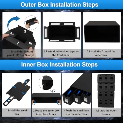 12000+ Trading Card Storage Box for Commander Display, Card Deck Box Cardboard with 48 Card Dividers, Labels & Tapes, Trading Card Collection Box Fit for YuGiOh, TCG, PTCG, MTG and Sport Cards