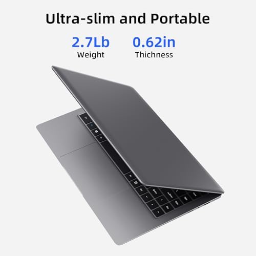 14 inch FHD Laptop Computer, 8GB DDR4 RAM/256GB SSD, Intel J4005 Processor (Up to 2.7GHz), Thin & Portable Notebook PC, WiFi / BT5.0 (Space Gray)