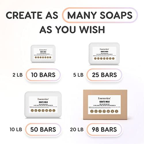 10LB - Goats Milk Soap Base Bulk - SLS Free, No Palm Oil – All Natural, Easy DIY Soap Making for Personal and Professional Use – Create Luxurious, Moisturizing Handmade Soaps