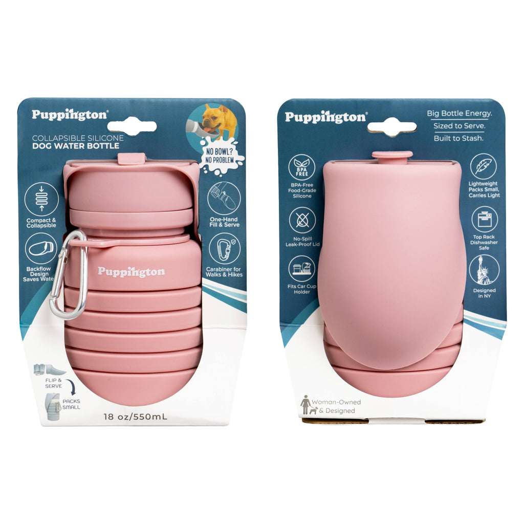 Puppington Collapsible Water Bottles for Dogs - Leakproof, Compact, BPA free