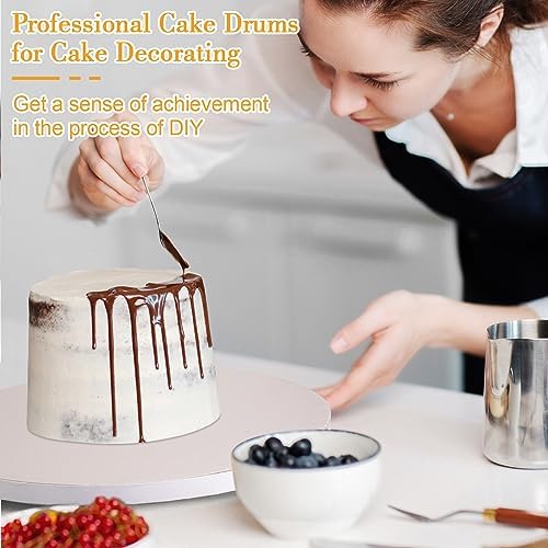 12 PCS Cake Drums 14 Inch, Cake Boards 14 Inch, 14 Inch Cake Drum, Cake Boards 14 Inch Round, Cake Drum 14 Inch Round, 1/2" Thick Cardboard, Sturdy Cake Base, Food Grade Cake Rounds, Base para Pastel