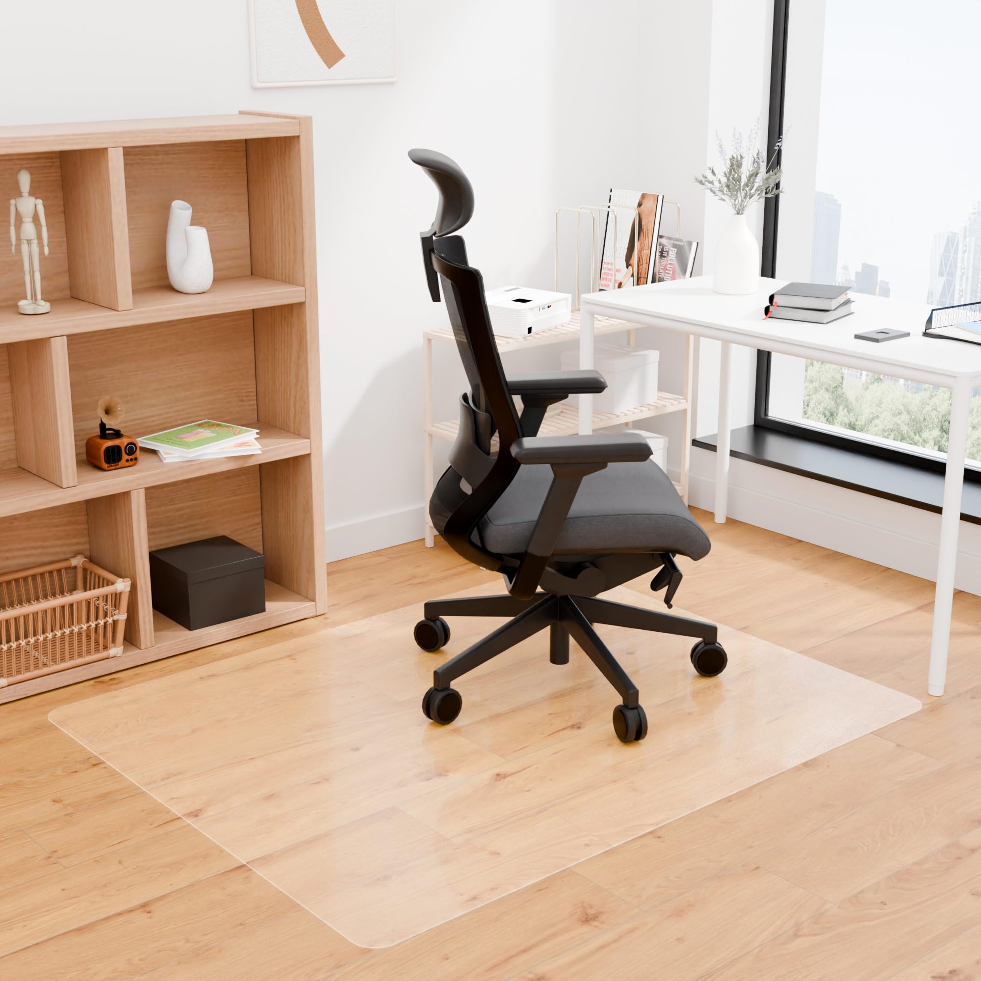 100pointONE Office Chair Mat for Hardwood Floors, Easy Glide Office Mats for Rolling Chairs, Clear Rolling Chair Mat for Hardwood 36" x 48"