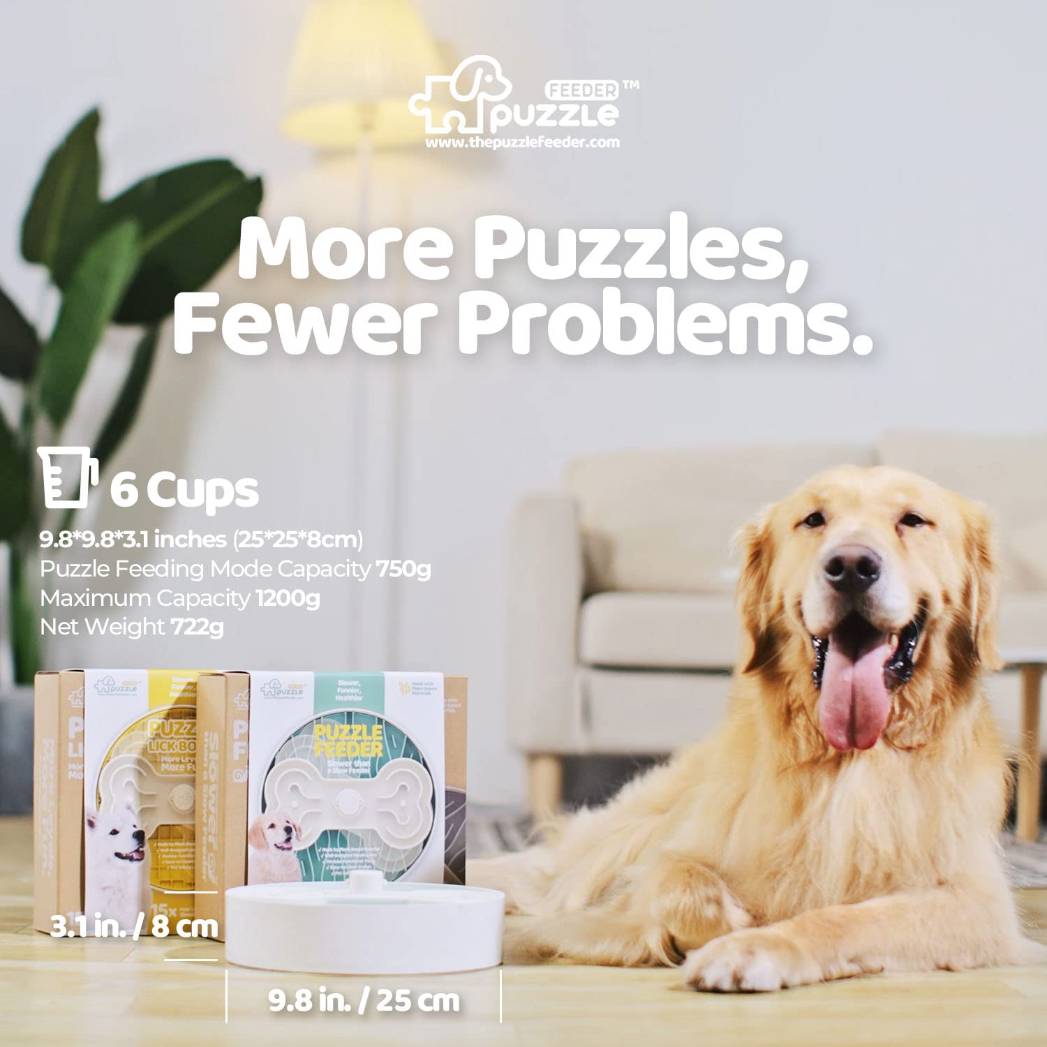 Puzzlefeeder Dog Slow Feeder by PetFuture, Perfect For Dry, Wet, Raw Food