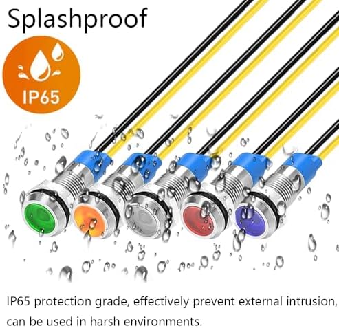 10pcs 6mm LED Metal Indicator Light 110V-220VAC Waterproof Signal Lamp (Blue)