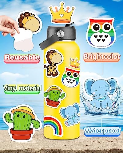 1200 Pcs Stickers for Kids, Cute Water Bottle Stickers for Teens, Kawaii Vinyl Laptop Animal Waterproof Sticker for School Students Classroom Teacher, Bulk Aesthetic Sticker Pack for Boys Girl