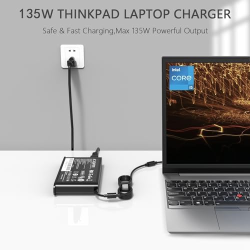 135W Laptop Charger Fit for Lenovo Thinkpad X1 Extreme,Fit for Lenovo Ideapad Gaming Laptop L340,3-15 Also Fit for Lenovo Yoga 9i and Lenovo Dock Charger