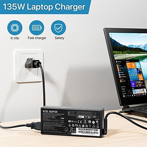 135W Laptop Charger for Lenovo Thinkpad 135W AC Adapter Slim Tip 4X20E50558