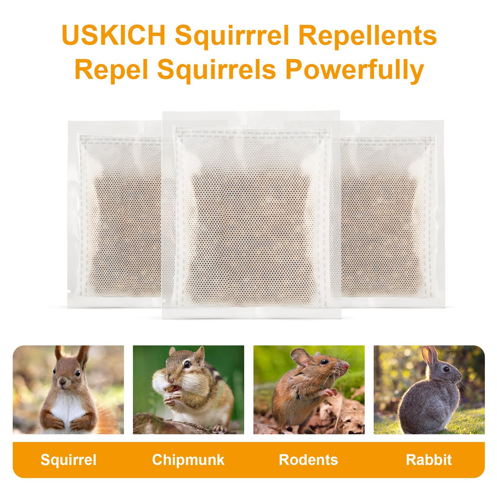 10Pack Squirrel Repellent Outdoor, Chipmunk Repellent Outdoor,Rodent Repellent,Squirrel Repellent for Attic and Cars Engines, Ultra Powerful Squirrel Deterrent Keep Squirrels Out of Garden