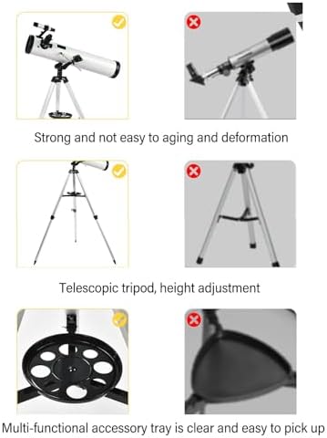 114mm Large Aperture Newtonian Reflector Telescope with Adjustable Tripod for Deep Space Observation