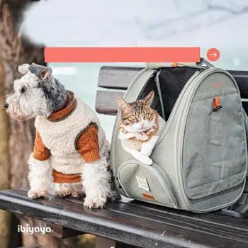 Ibiyaya Adventure Cat/Bunny/Puppy Carrier Backpack with Window, Large Airline Approved Cat Bag for Hiking & Travel. Best for both Kitten & Fat Cat
