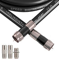10ft, Black RG6 Coaxial Cable with F Connector,F81/RF Double Female Adapter, Low Loss High Speed Coax Cable Cord Extender for HD TV, Dish,Satellite, Antenna, TV Cable 10'
