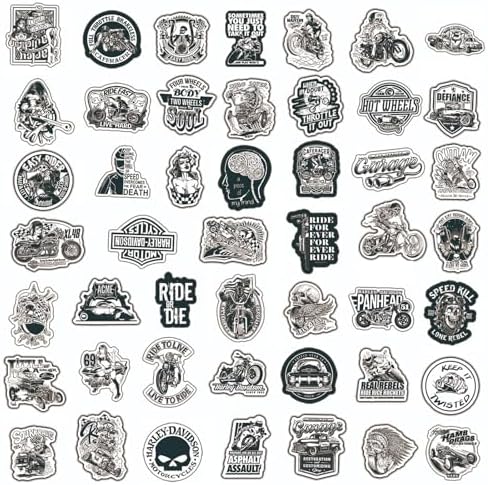 100PCS Gothic Stickers for Water Bottle,Black White Skull Stickers,Waterproof Vinyl Stickers Perfect for Phone Laptop Car Skateboard Journaling Luggage (Gothic)