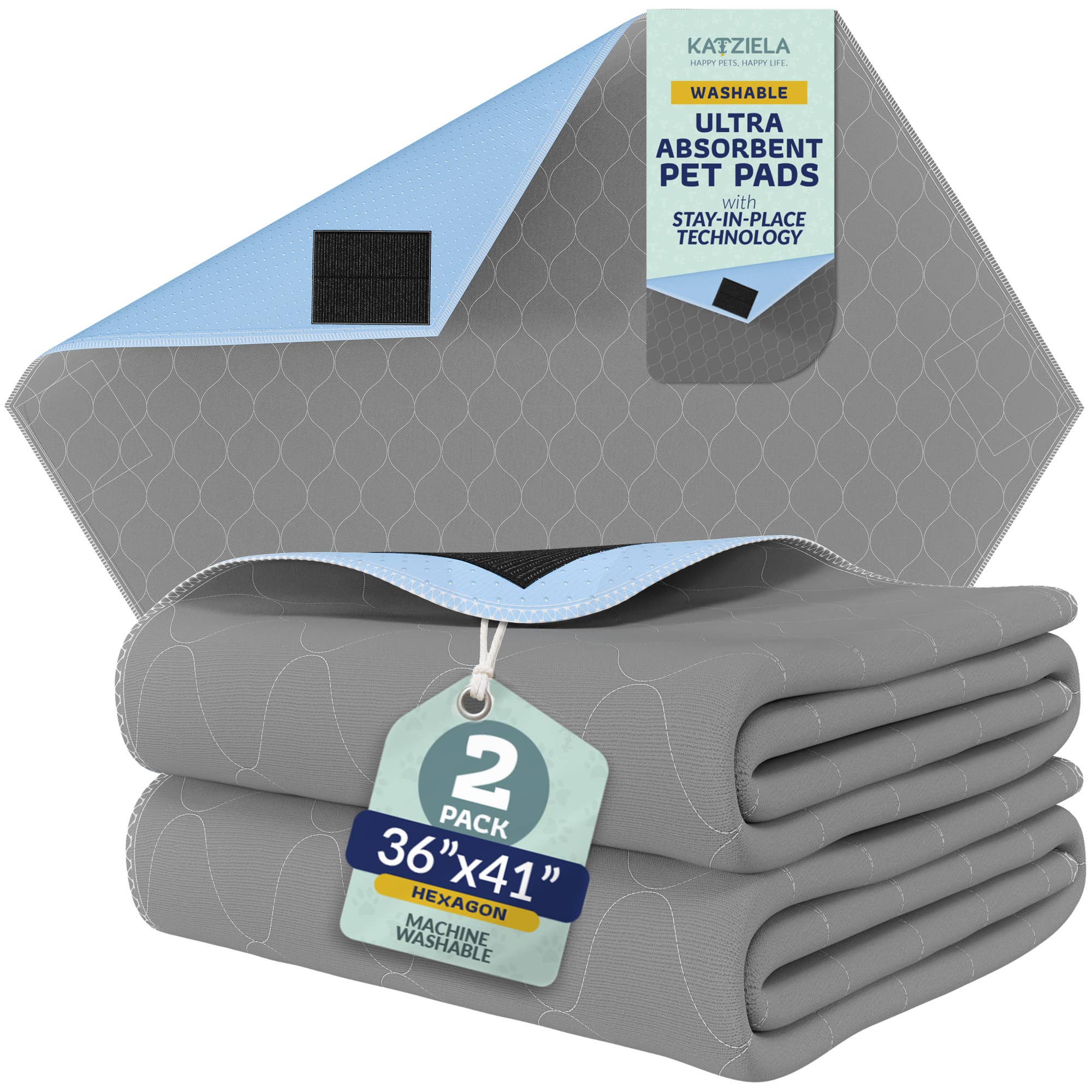 Katziela Quick-Drying Washable Waterproof Stay In Place Pee Pads