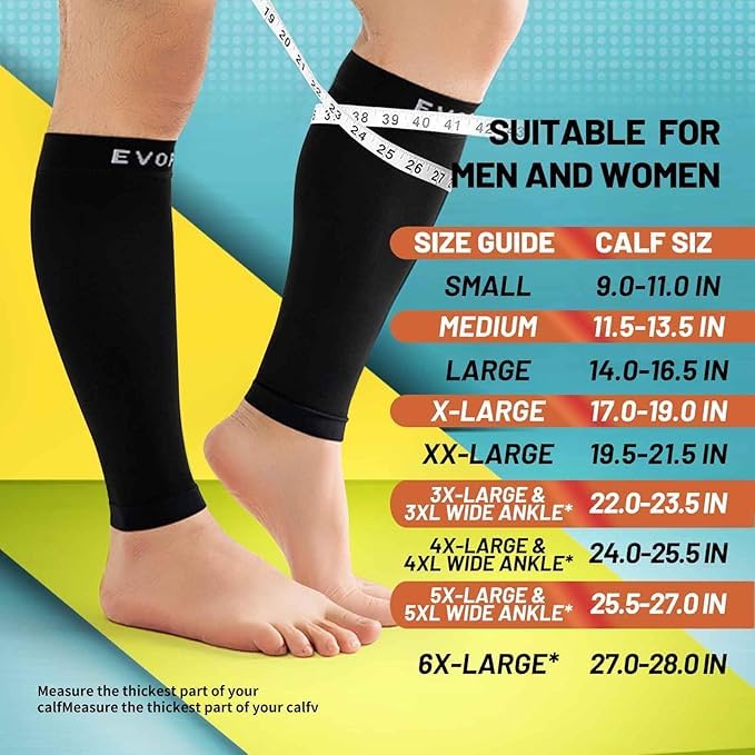 15-20mmHg 1 Pair Calf Compression Sleeve Men and Women Wide Calf Sleeve Brace Compression Socks for Leg Support, Shin Splint,Pain Relief (DARK BLUE, X-Large)