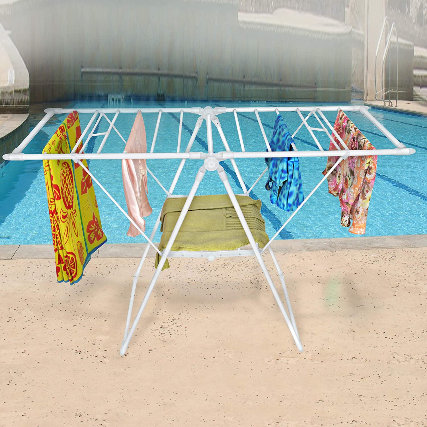 Foldable Clothes Drying Rack with Adjustable Wings