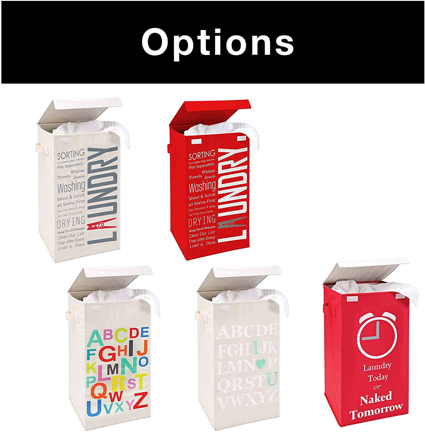 Foldable Laundry Hamper with Lid and Logo Design