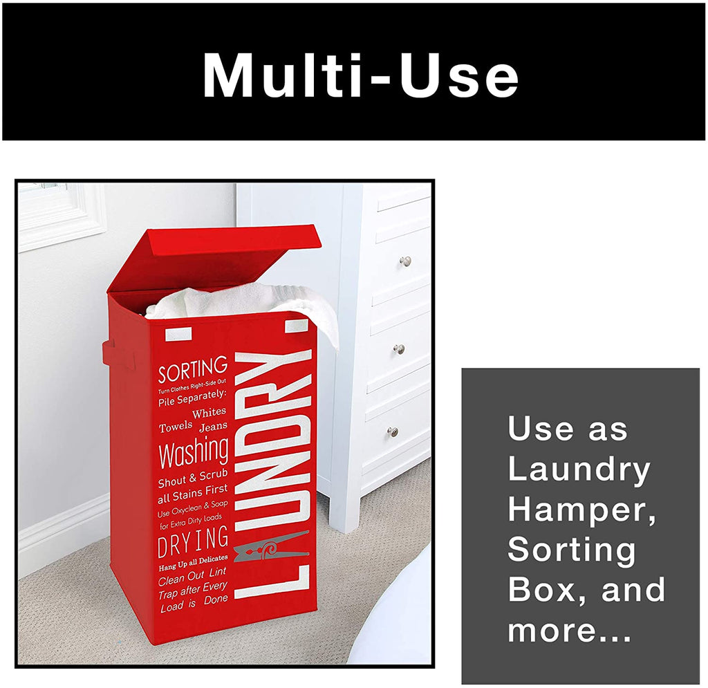 Foldable Laundry Hamper with Lid and Logo Design