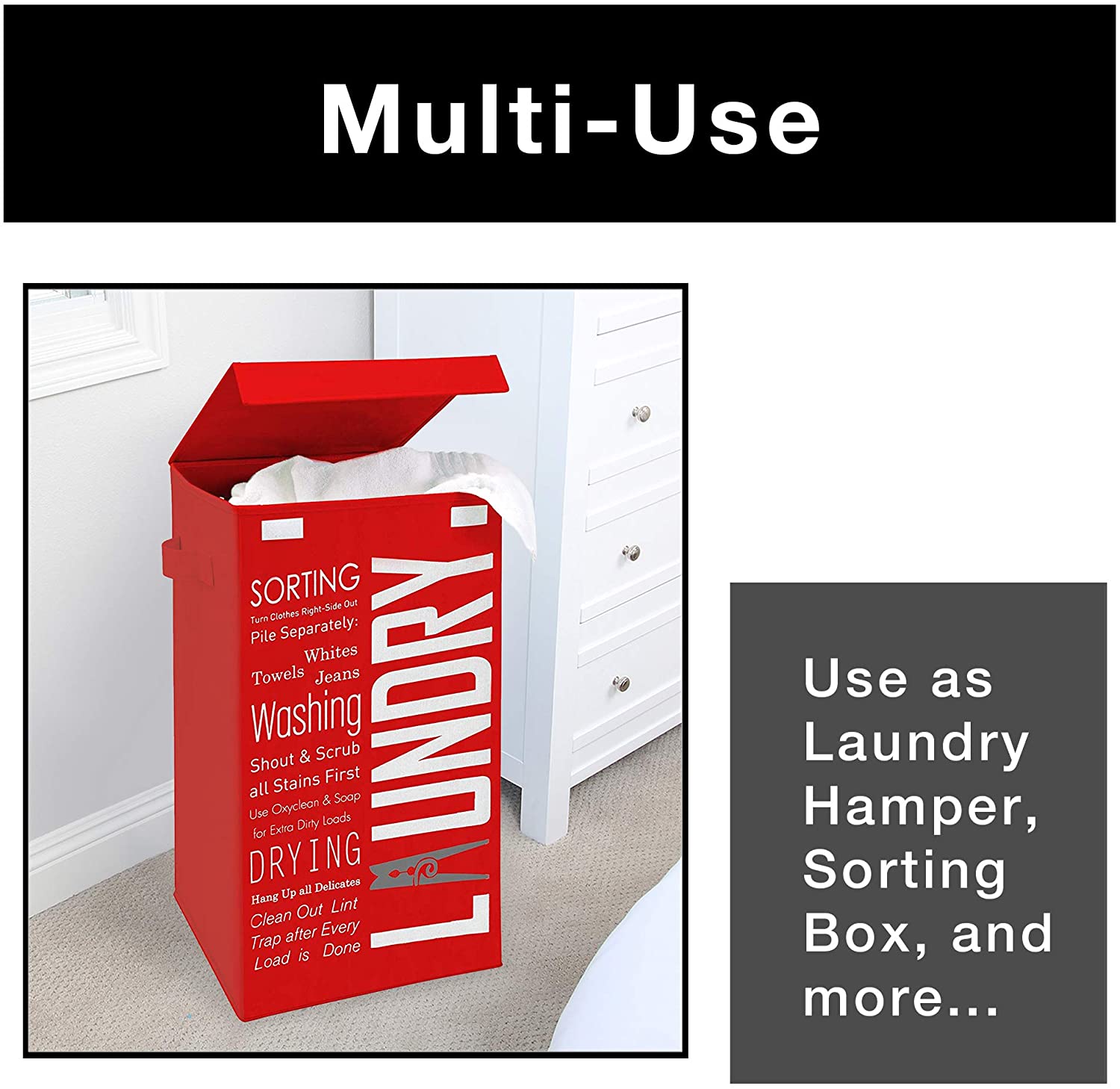Foldable Laundry Hamper with Lid and Logo Design