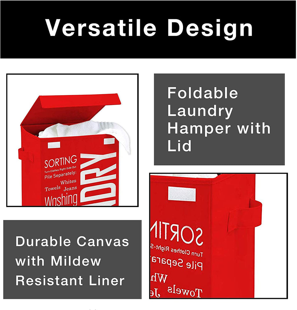 Foldable Laundry Hamper with Lid and Logo Design