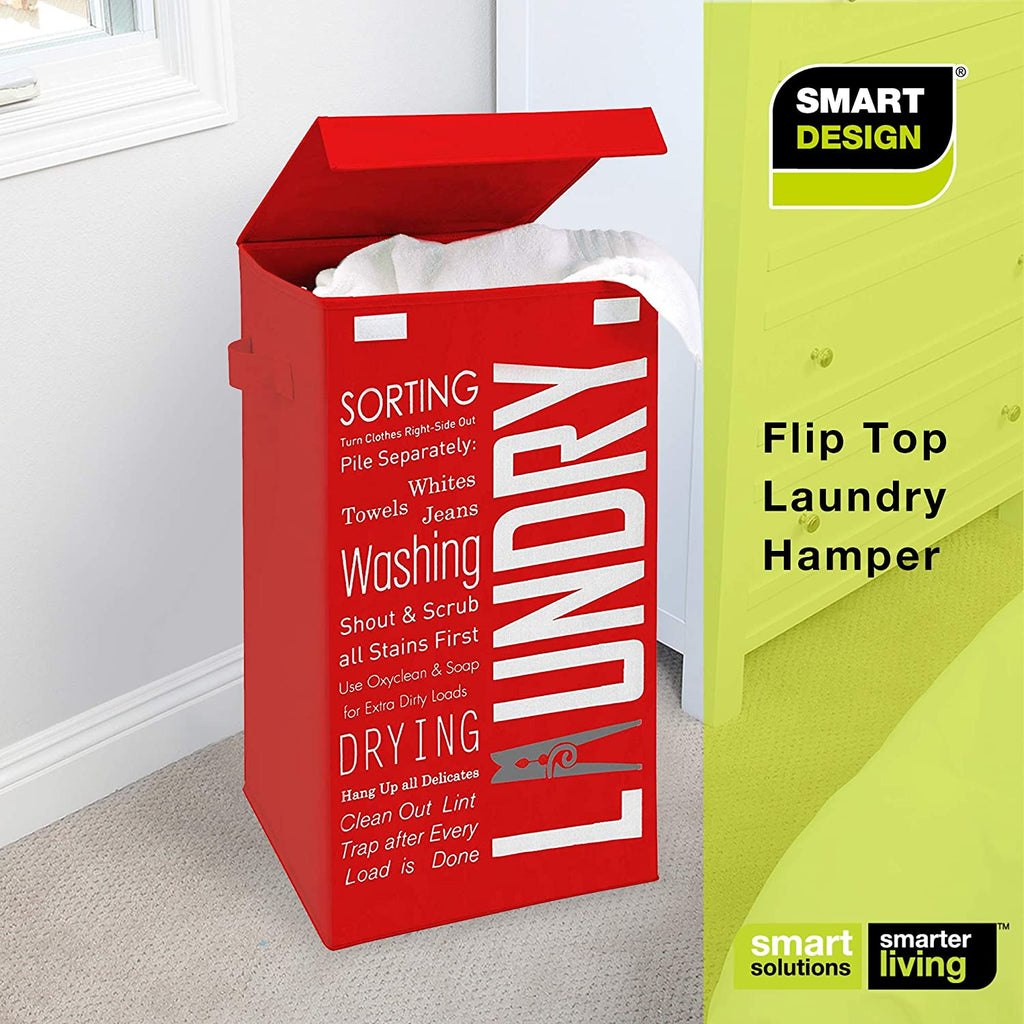 Foldable Laundry Hamper with Lid and Logo Design