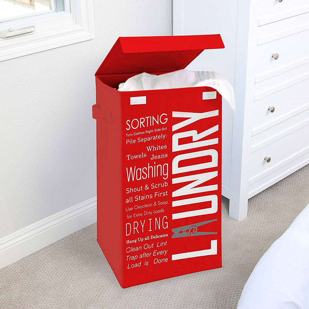 Foldable Laundry Hamper with Lid and Logo Design