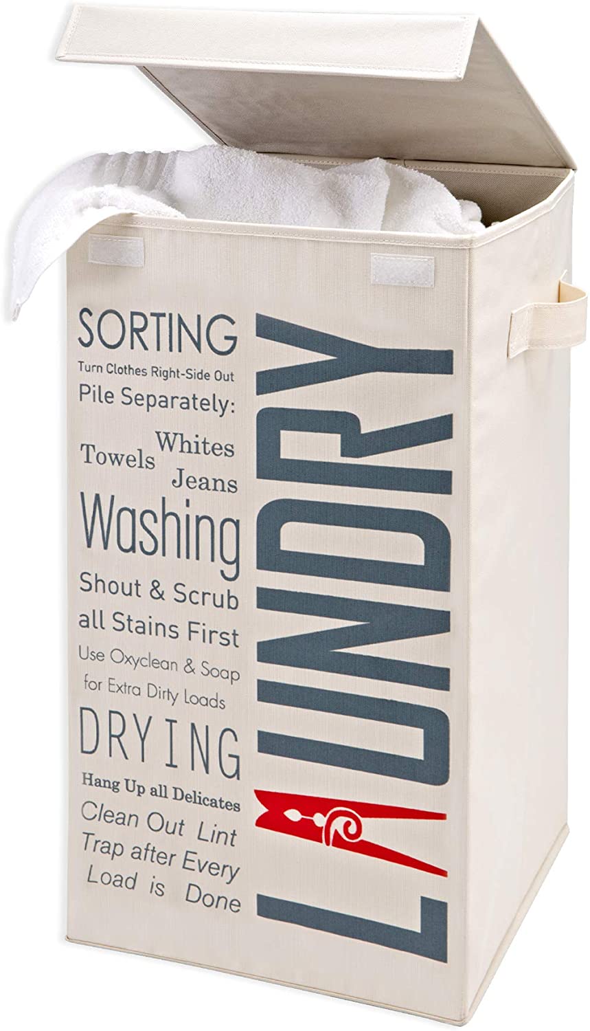 Foldable Laundry Hamper with Lid and Logo Design