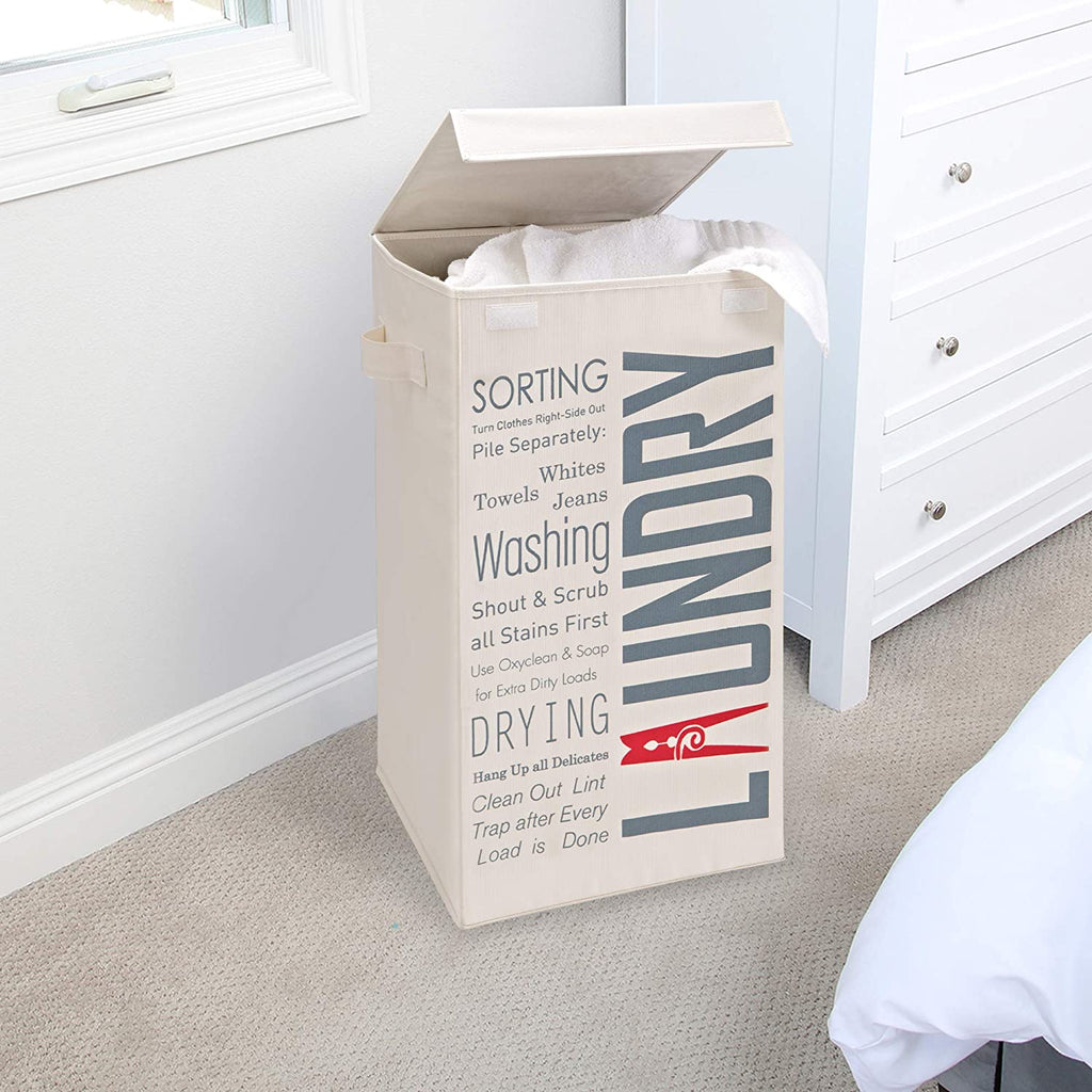 Foldable Laundry Hamper with Lid and Logo Design