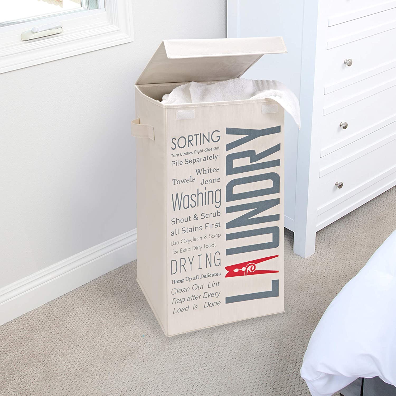 Foldable Laundry Hamper with Lid and Logo Design