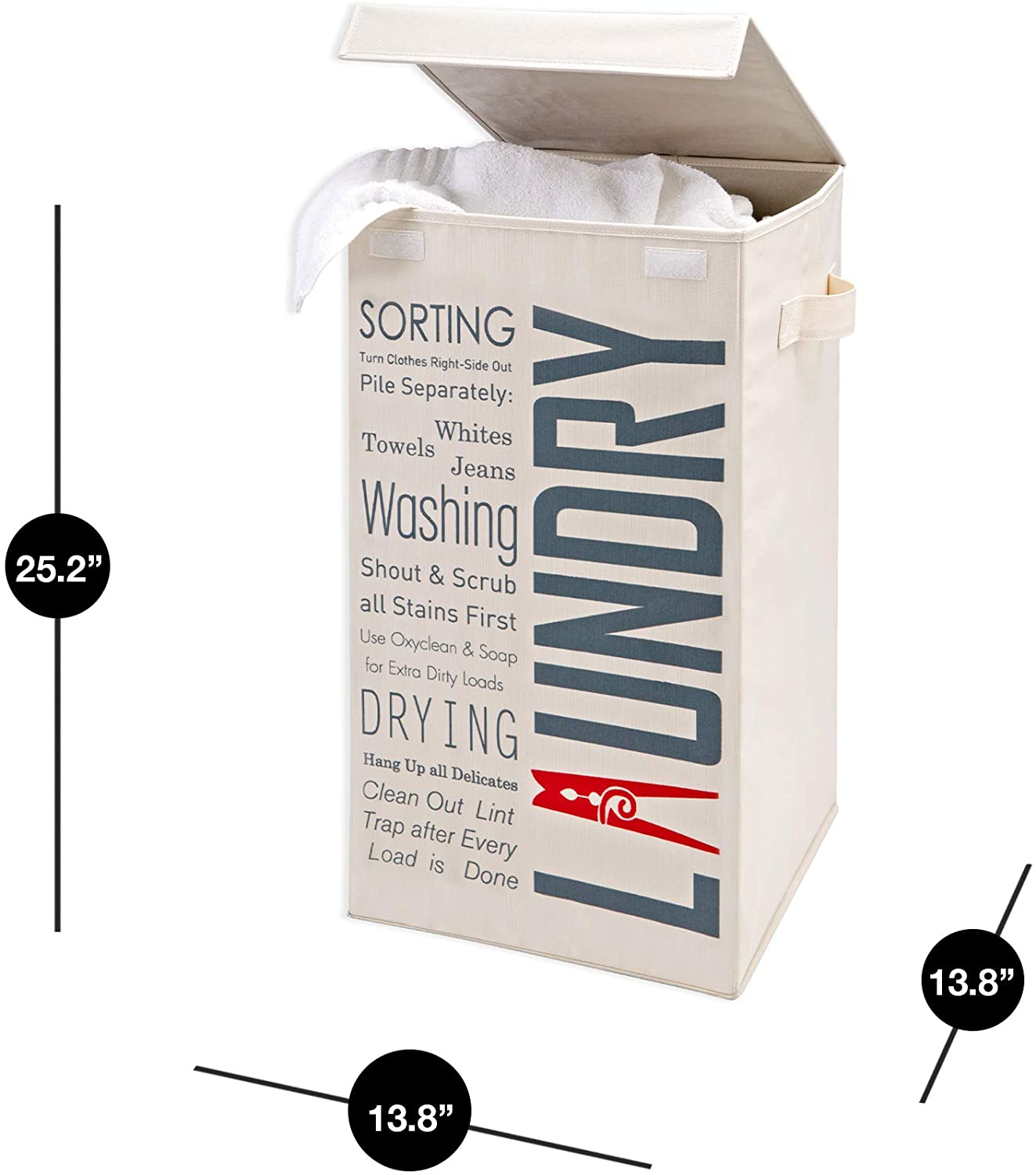 Foldable Laundry Hamper with Lid and Logo Design