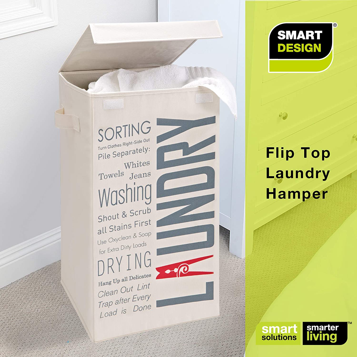 Foldable Laundry Hamper with Lid and Logo Design