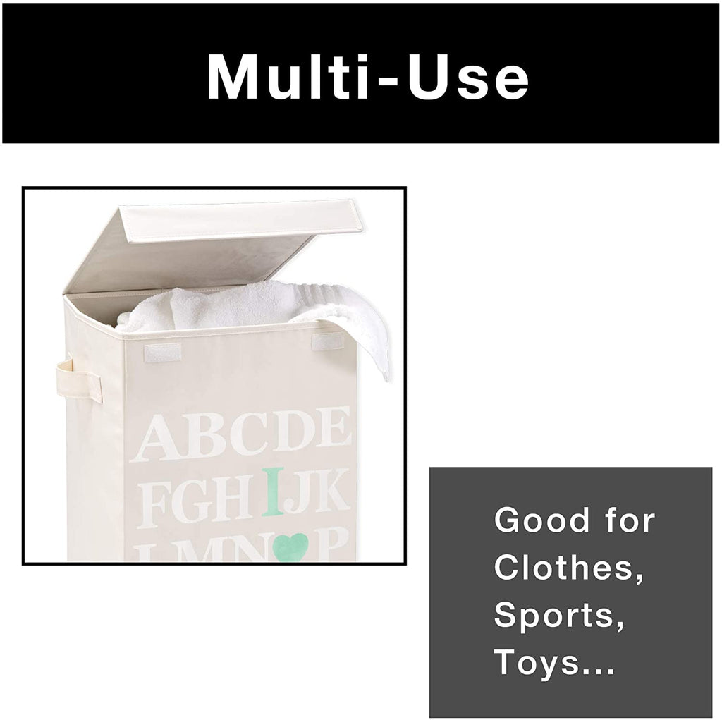 Foldable Laundry Hamper with Lid and Logo Design