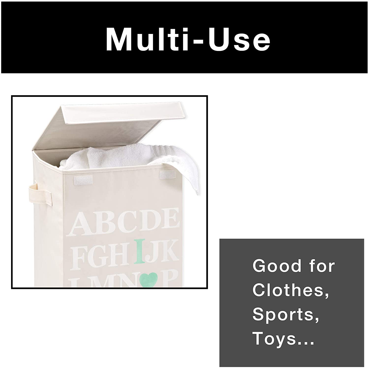 Foldable Laundry Hamper with Lid and Logo Design