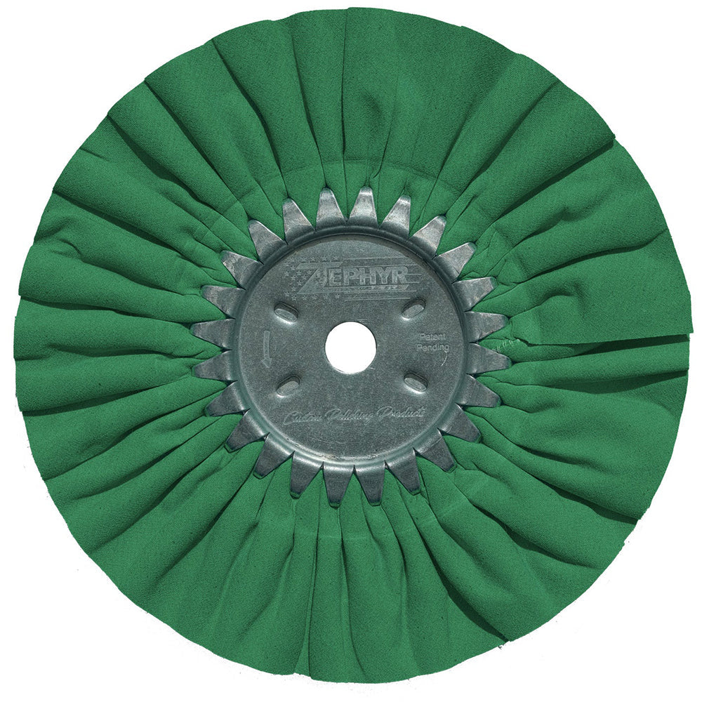 Zephyr Standard Airway Buffing Wheel, 8" - Hall Green/Secondary Cut