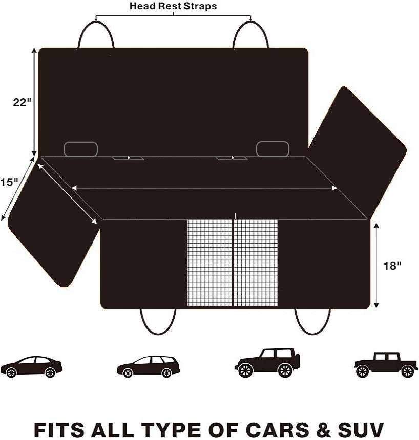 Formosa Covers Pet Car Seat Hammock Cover with Mesh Window