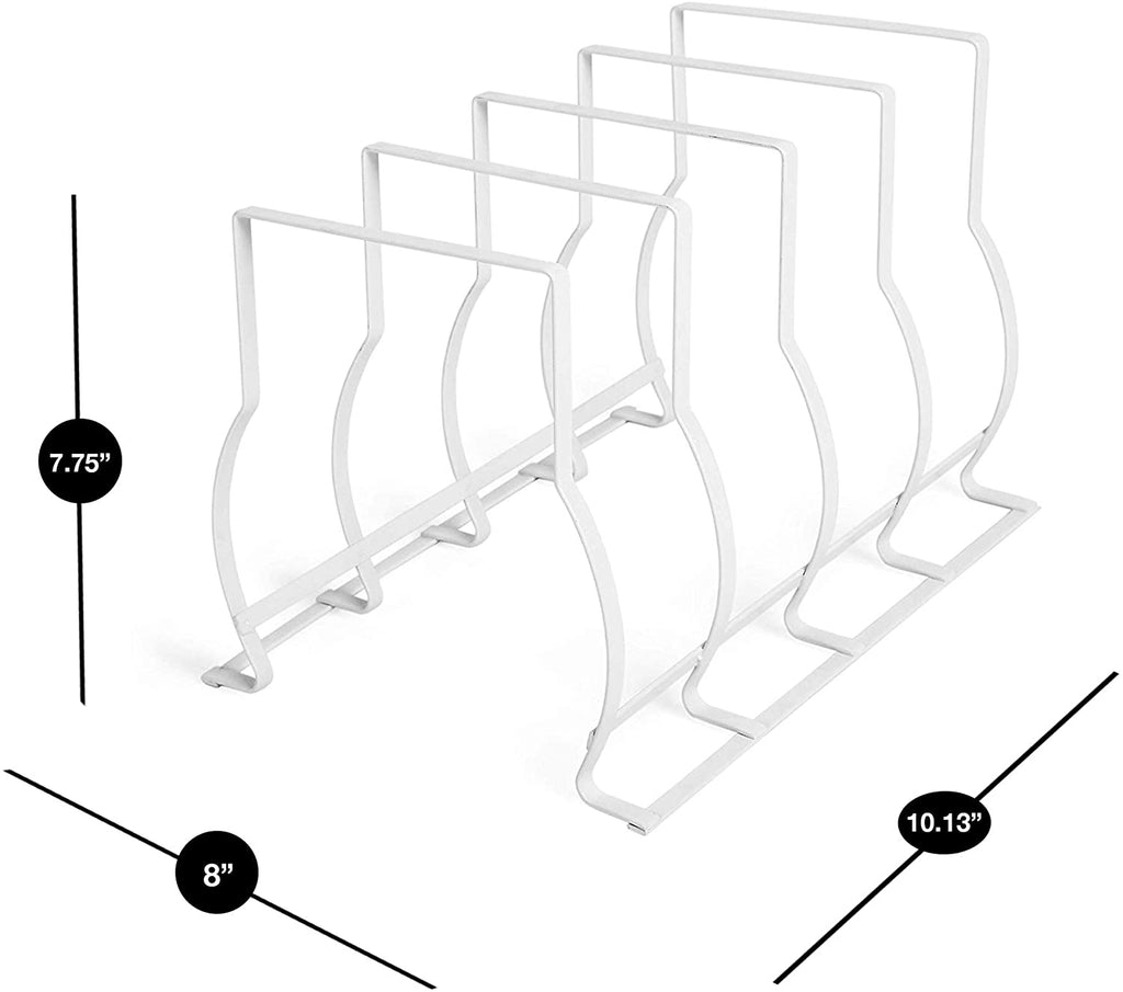 Heavy Duty Bakeware and Lid Storage Rack with 4-Compartments Dividers