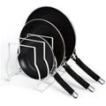 Heavy Duty Bakeware and Lid Storage Rack with 4-Compartments Dividers
