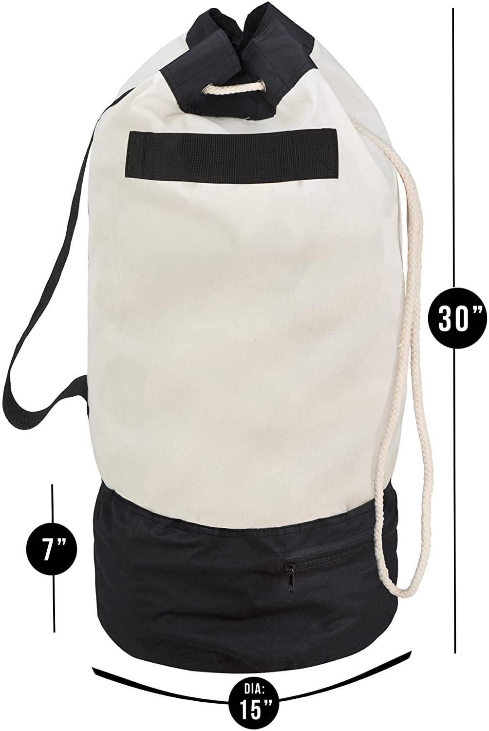 Heavy Duty Duffel Bag with 2 Compartments, Strap, and Handles - Holds up to 80 lbs. - Holds 3 Loads